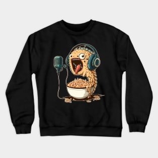 Ramen of Kanagawa  monster speaking in microphone Crewneck Sweatshirt